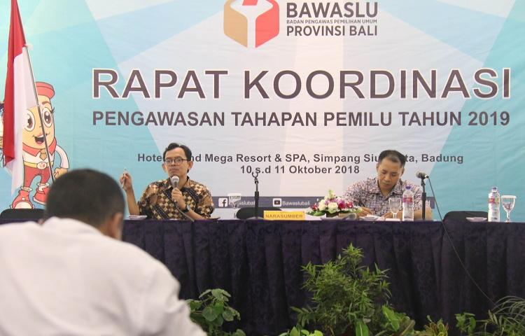 Bawaslu Bali Gelar Rapat Koordinasi Pengawasan Tahapan Pemilu Tahun 2019