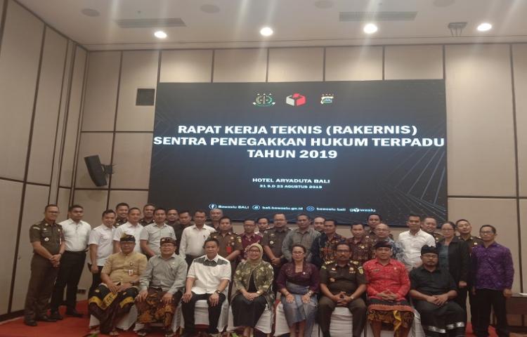 Bawaslu Provinsi Bali Menggelar Rapat Kerja Teknis (Rakernis) Evaluasi Sentra Penegakkan Hukum Terpadu Tahun 2019