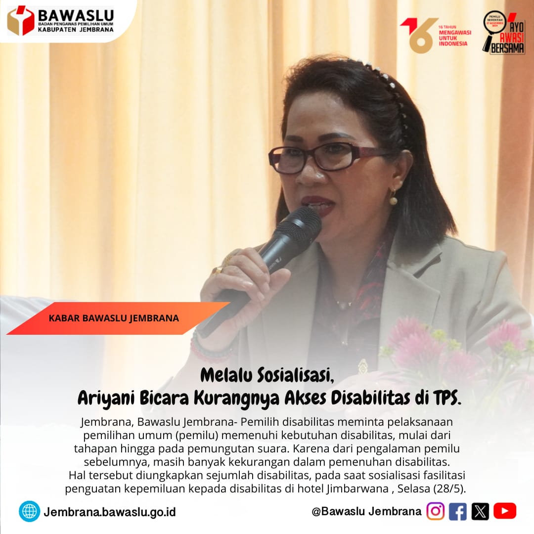 Melalu Sosialisasi, Ariyani Bicara Kurangnya Akses Disabilitas di TPS.