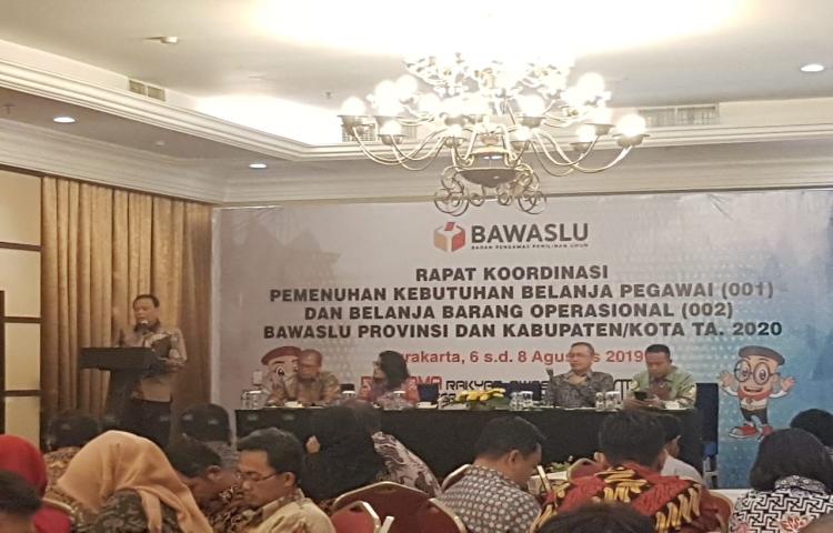 Rapat Koordinasi Pemenuhan Kebutuhan Belanja Pegawai (001) dan Belanja Barang Operasional (002) Bawaslu Provinsi dan Kab/Kota TA 2020