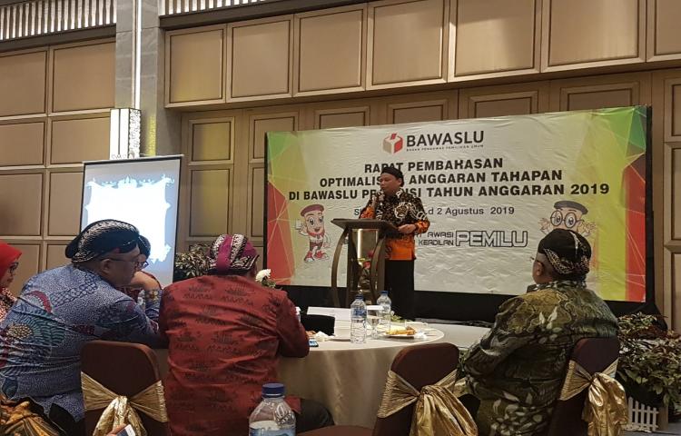 Rapat Pembahasan Optimalisasi Anggaran Tahapan Bawaslu Provinsi TA 2019 di Hotel Grand Ambarukmo Yogyakarta