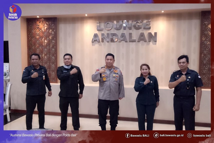 Audensi antara Bawaslu Provinsi Bali dengan Polda Bali terkait Pengawasan Tahapan Pilkada Serentak Tahun 2020