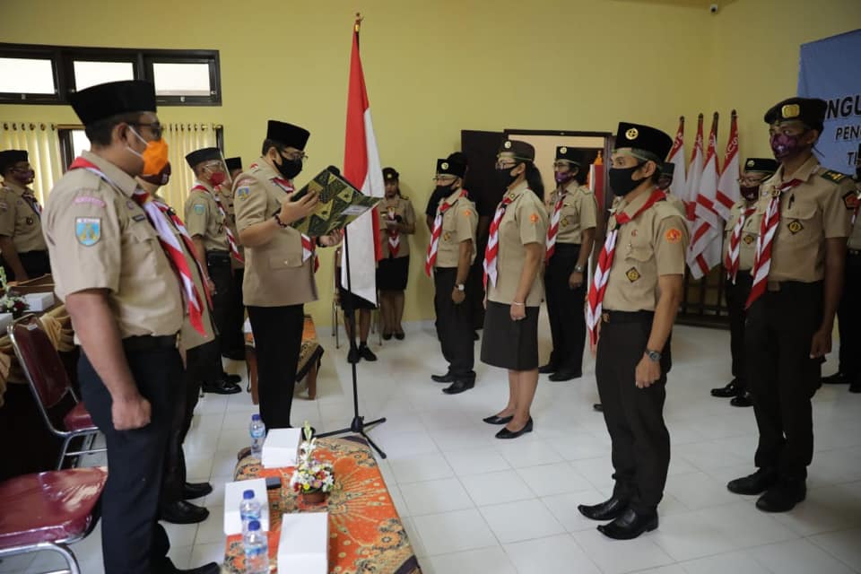 Kordiv Pengawasan Bawaslu Provinsi Bali menghadiri Pelantikan Pengurus Saka Adhyasta Pemilu Kwartir Cabang Gianyar