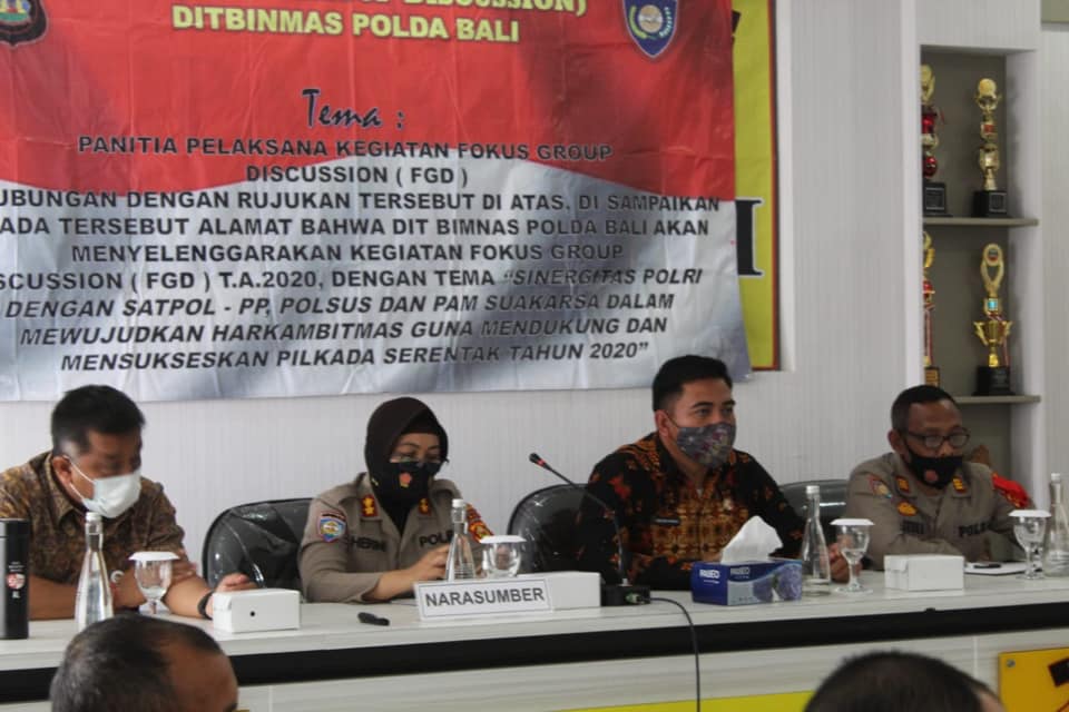 KORDIV PP BAWASLU BALI SAMPAIKAN PENTINGNYA SINERGITAS BAWASLU DENGAN POLRI DALAM PILKADA