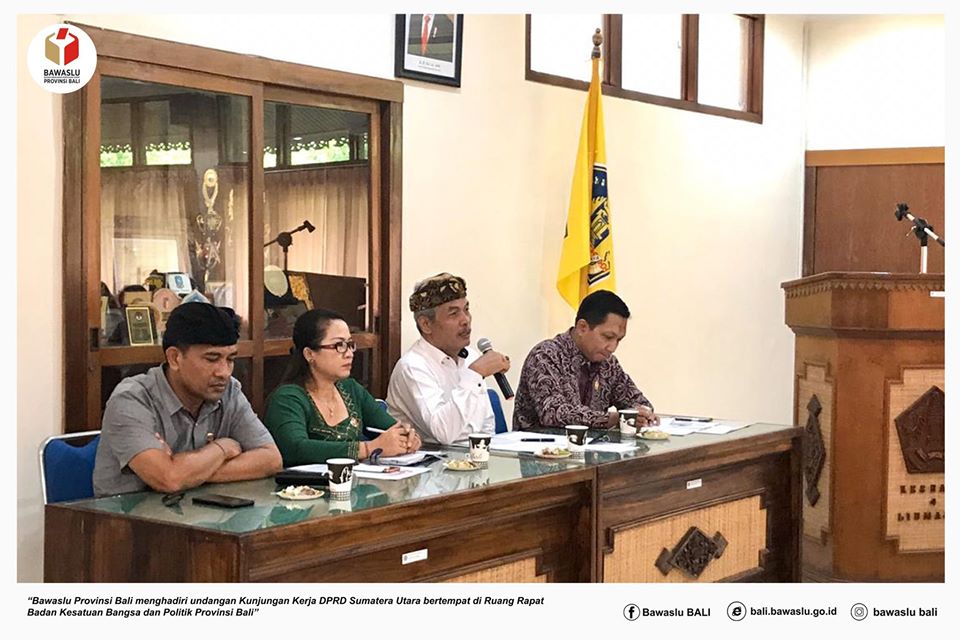 Bawaslu Bali Hadiri Undangan Kunjungan Kerja Komisi A DPRD Sumatera Utara