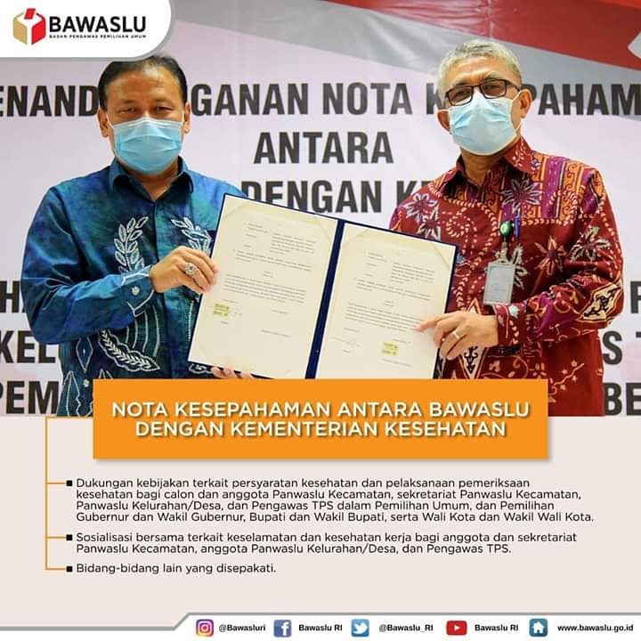 Kemenkes Dukung Bawaslu Sukseskan Pilkada 2020