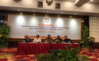 Bawaslu Provinsi Bali menghadiri acara evaluasi pencalonan anggota DPRD Provinsi dalam Pemilu Tahun 2019