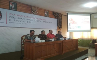 Bawaslu Provinsi Bali menghadiri kegiatan Evaluasi Fasilitasi Kampanye Pemilihan Umum Serentak Tahun 2019 di Provinsi Bali