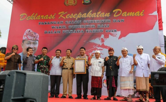 Polda Bali Gelar Deklarasi Kesepakatan Damai Paslon Gubernur dan Wakil Gubernur dalam Pilkada tahun 2018