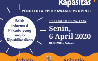 Bawaslu RI Menggelar Telekonferensi melalui Zoom terkait Peningkatan Kapasitas Pengelola PPID Bawaslu Provinsi