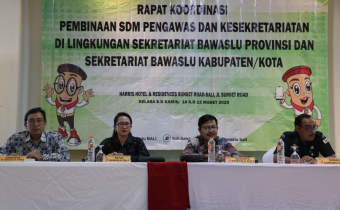 Bawaslu Provinsi Bali mengadakan Rapat Koordinasi Pembinaan SDM Pengawas dan Kesekretariatan di Lingkungan Sekretariat Bawaslu Provinsi dan Sekretariat Bawaslu Kabupaten/Kota se-Bali