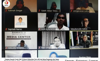 BAWASLU PROVINSI BALI MENGIKUTI RAKOR PENGAWASAN YANG DIADAKAN OLEH BAWASLU RI MELALUI MEDIA DARING
