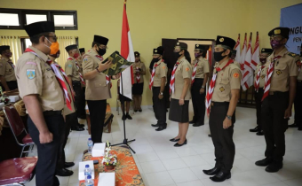 Kordiv Pengawasan Bawaslu Provinsi Bali menghadiri Pelantikan Pengurus Saka Adhyasta Pemilu Kwartir Cabang Gianyar