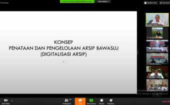 Bawaslu Provinsi Bali mengikuti Live Meeting tentang Konsep Penataan dan Pengelolaan Arsip Bawaslu (Digitalisasi Arsip) yang diadakan oleh Bawaslu RI
